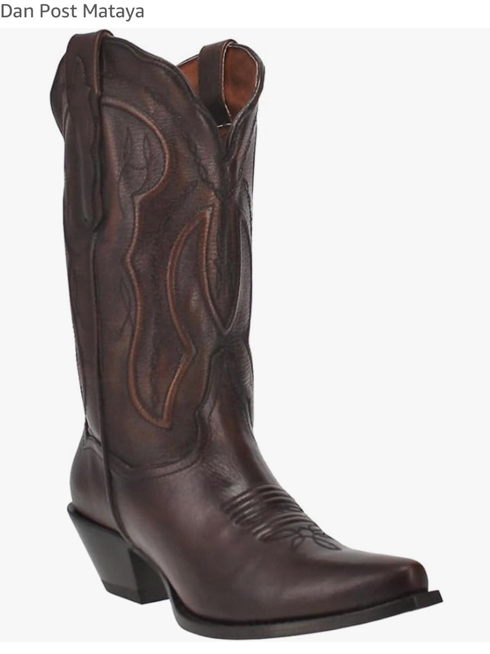 Dan Post 11” Mataya Style DP4323 Brown Leather Western Heeled Cowboy Boots - Picture 2 of 13